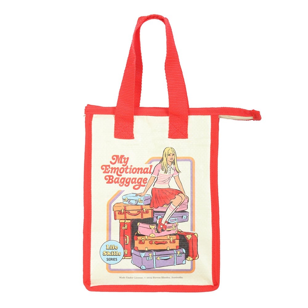 White-Red - Back - Steven Rhodes My Emotional Baggage Lunch Bag