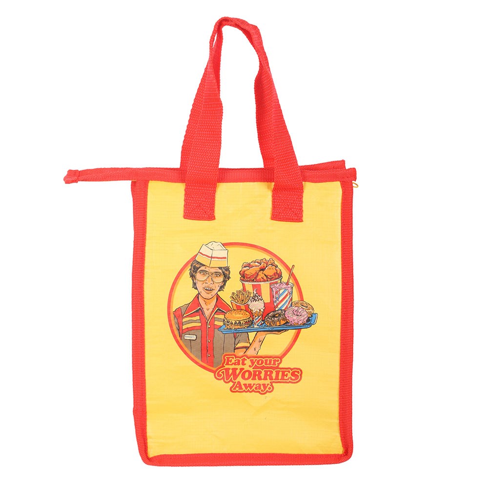 Yellow-Red - Back - Steven Rhodes Eat Your Worries Lunch Bag
