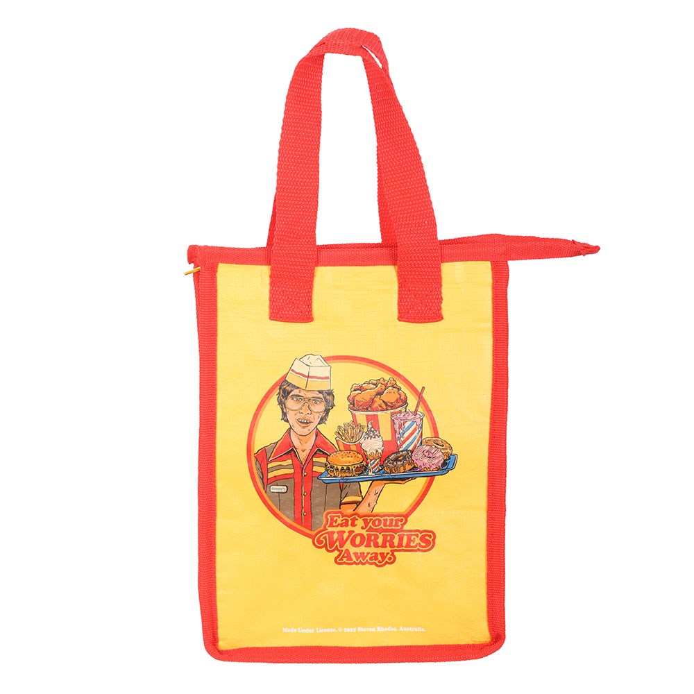 Yellow-Red - Front - Steven Rhodes Eat Your Worries Lunch Bag