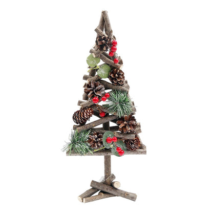Brown-Green-Red - Front - Something Different Pinecone Tree Decoration