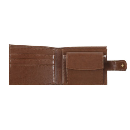 Brown - Side - Something Different Viking Compass Faux Leather Wallet