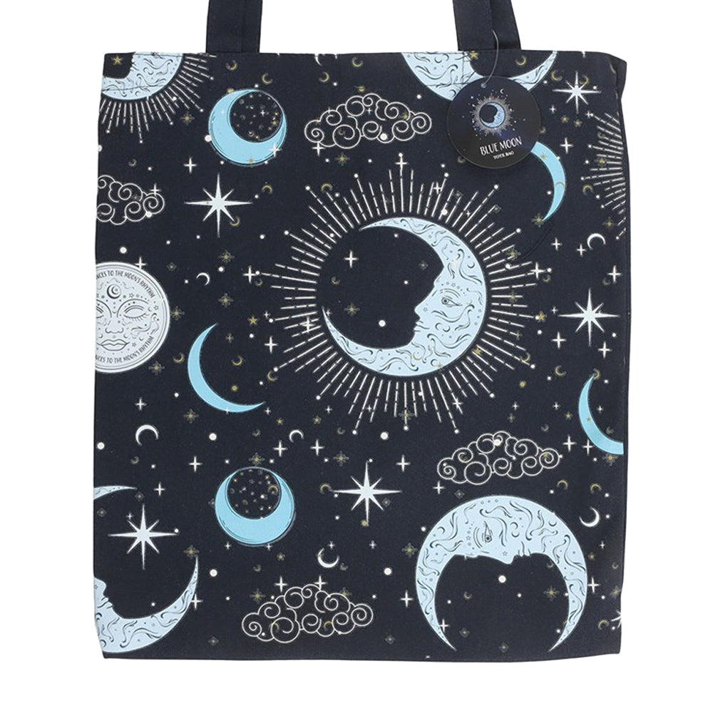 Black - Side - Something Different Moon Tote Bag