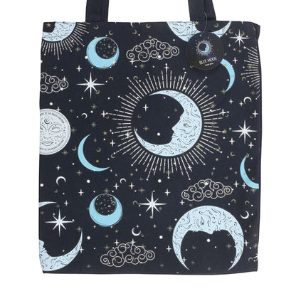 Black - Side - Something Different Moon Tote Bag