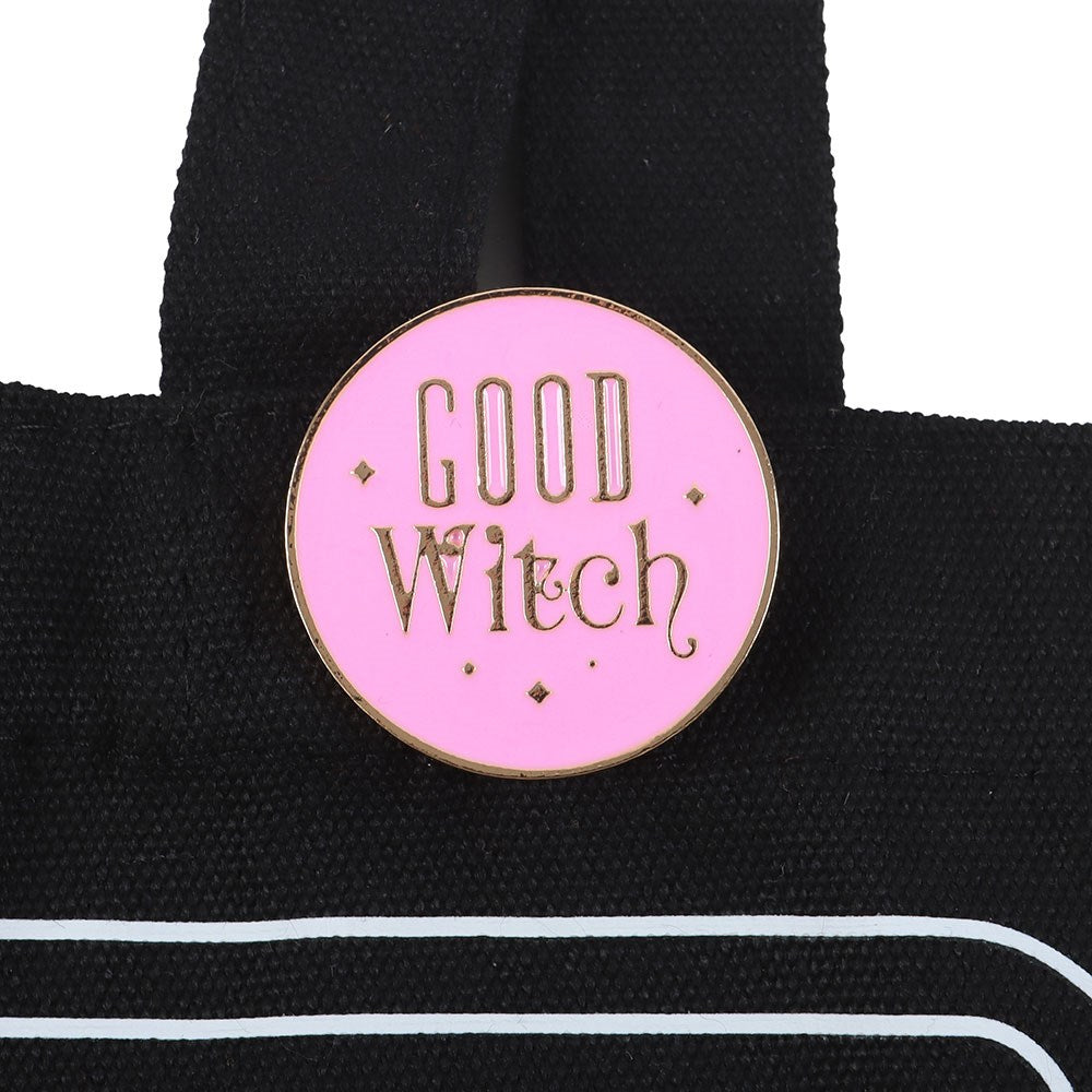Black - Side - Something Different Good Witch Social Club Polycotton Tote Bag