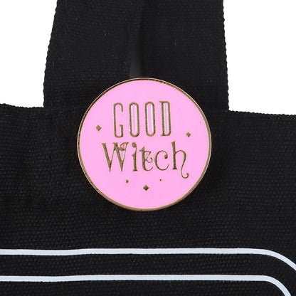 Black - Side - Something Different Good Witch Social Club Polycotton Tote Bag