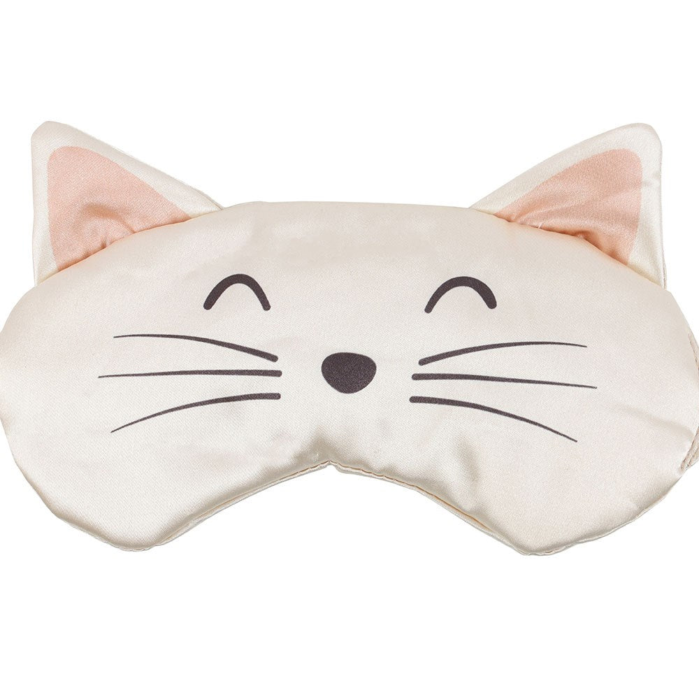 White - Side - Something Different Cat Face Satin Eye Mask