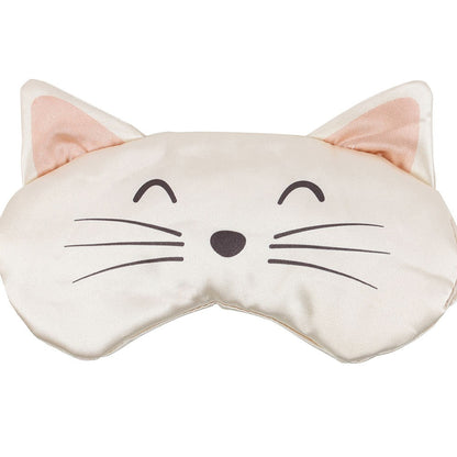 White - Side - Something Different Cat Face Satin Eye Mask