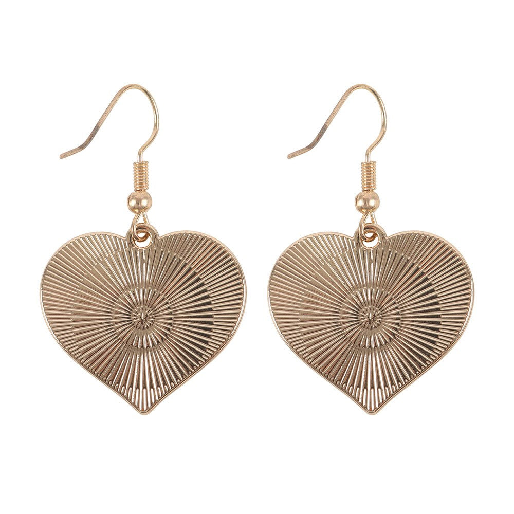 Pink-Black - Back - Something Different Heart Dangle Earrings