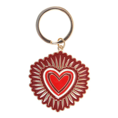 Red - Front - Something Different Sacred Heart Keyring