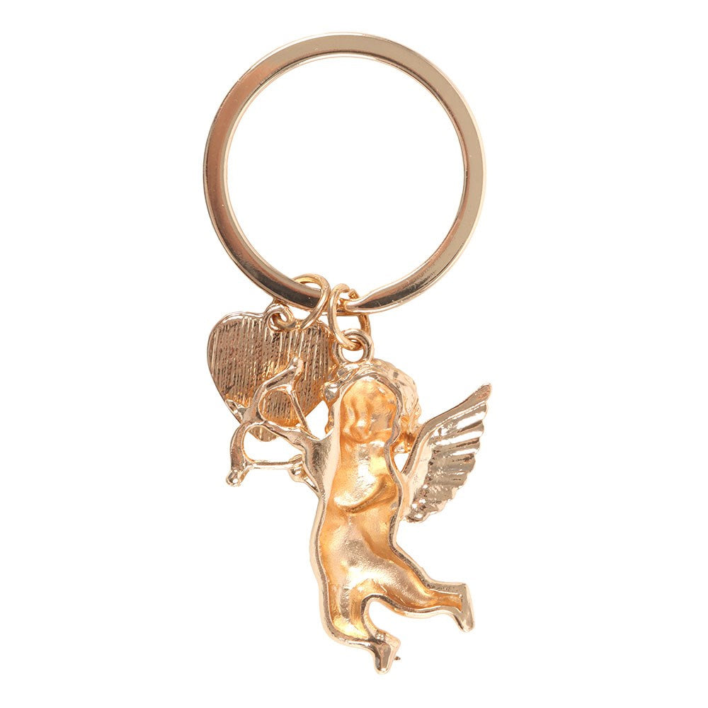 Gold-Red - Back - Something Different Cupid´s Delivery Cherub Keyring