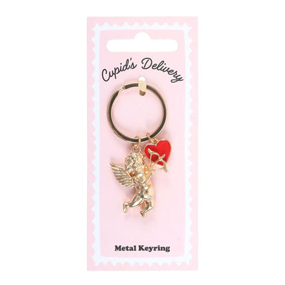 Gold-Red - Side - Something Different Cupid´s Delivery Cherub Keyring