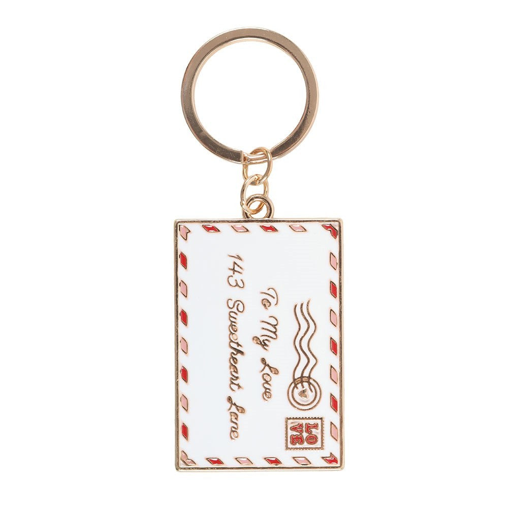White - Front - Something Different The Love Letter Keyring