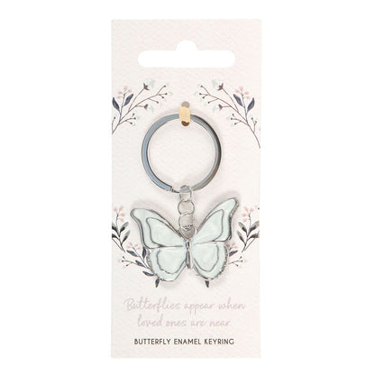 White - Side - Something Different Butterfly Keyring