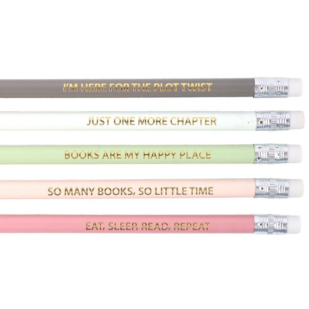 Multicoloured - Back - Something Different Literature Inspired Pencil Top Erasers (Pack of 5)