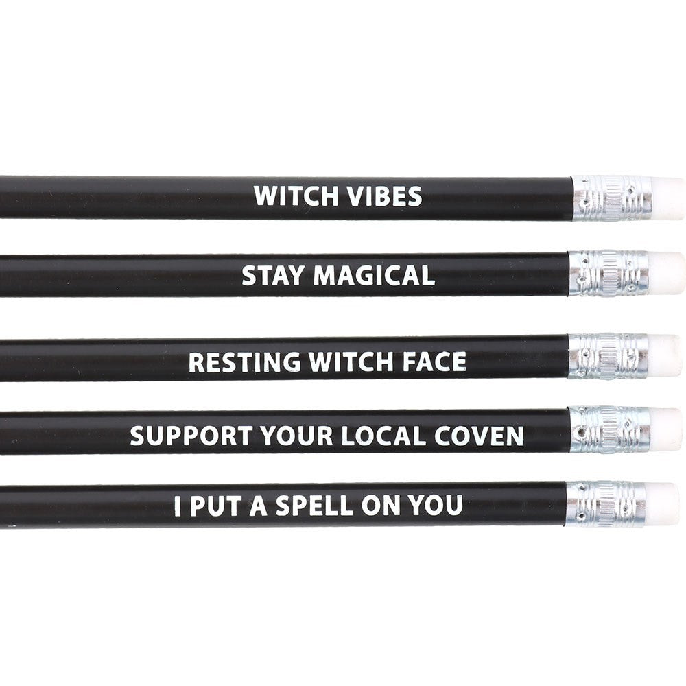 Black - Back - Something Different The Coven Club Witch Pencil Top Erasers (Pack of 5)