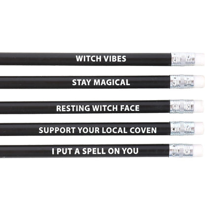 Black - Back - Something Different The Coven Club Witch Pencil Top Erasers (Pack of 5)
