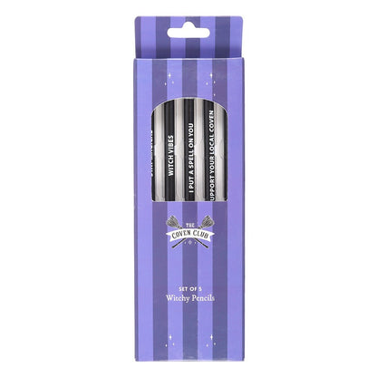 Black - Side - Something Different The Coven Club Witch Pencil Top Erasers (Pack of 5)