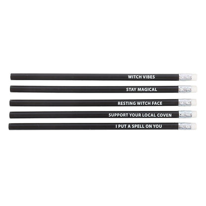 Black - Front - Something Different The Coven Club Witch Pencil Top Erasers (Pack of 5)