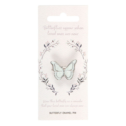 White - Side - Something Different Butterflies Appear Enamel Butterfly Badge