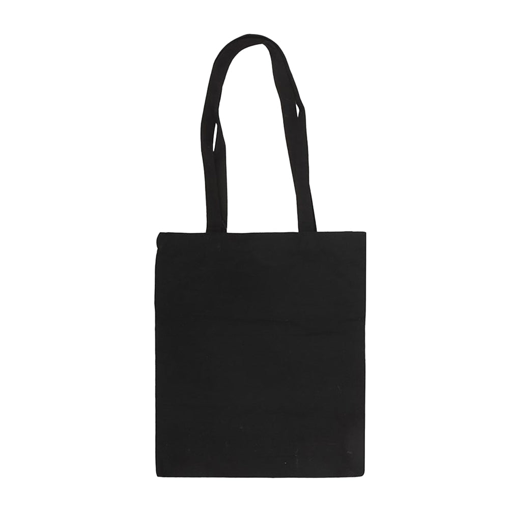 Black - Back - Something Different Midnight Bloom Polycotton Tote Bag