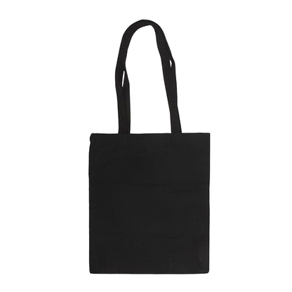 Black - Back - Something Different Midnight Bloom Polycotton Tote Bag