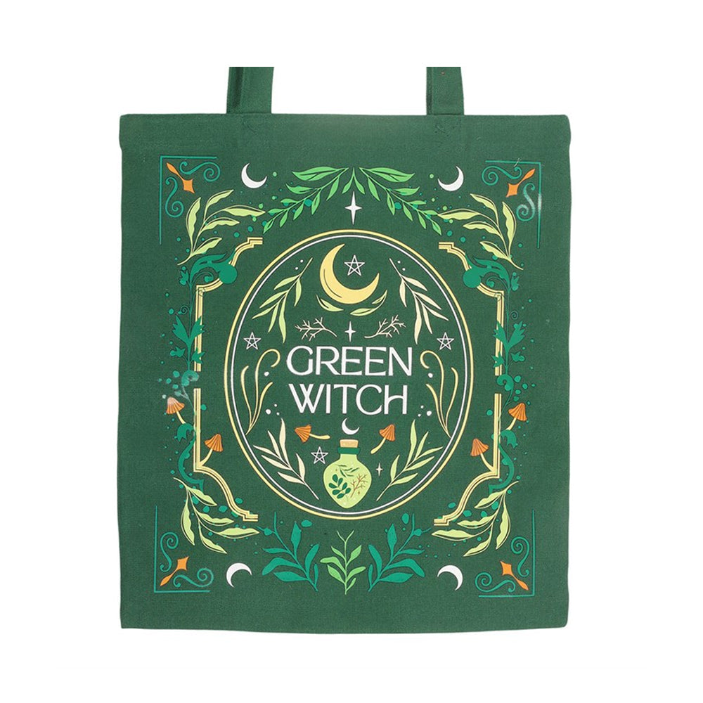 Green - Side - Something Different Green Witch Tote Bag