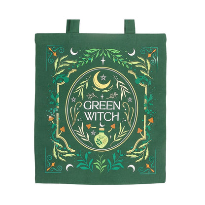 Green - Side - Something Different Green Witch Tote Bag