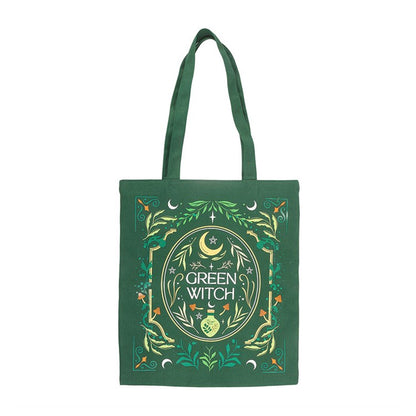 Green - Front - Something Different Green Witch Tote Bag