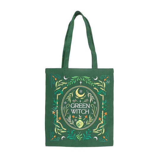 Green - Front - Something Different Green Witch Tote Bag