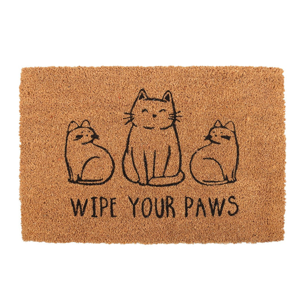 Natural - Front - Something Different Wipe Your Paws Cats Door Mat