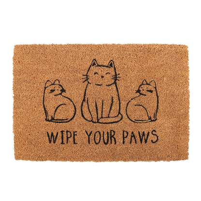 Natural - Front - Something Different Wipe Your Paws Cats Door Mat