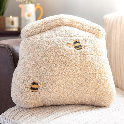 Beige - Lifestyle - Something Different Bouclé Beehive Filled Cushion