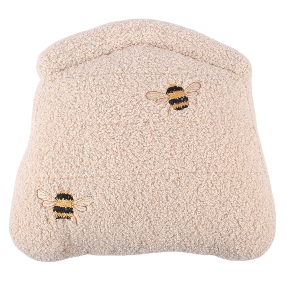 Beige - Front - Something Different Bouclé Beehive Filled Cushion