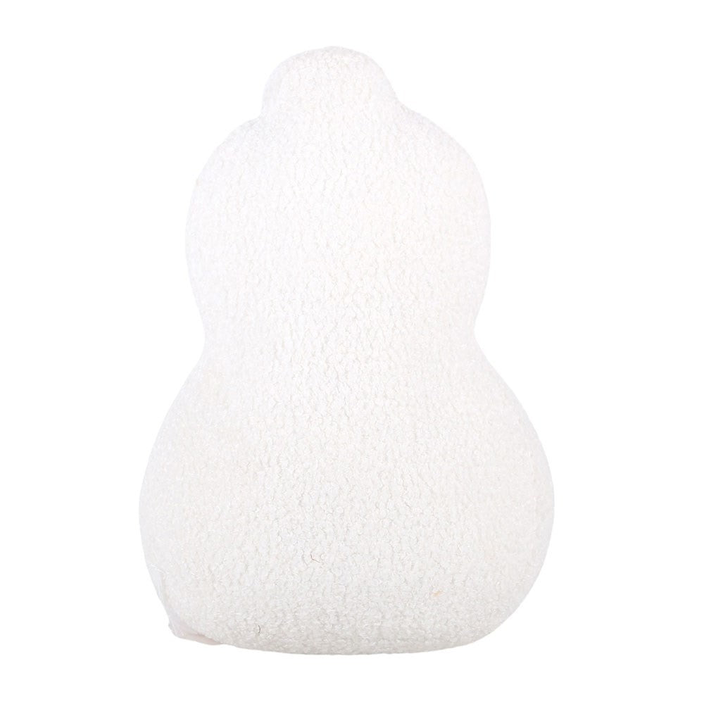 White-Blue - Back - Something Different Bouclé Snowman Filled Cushion