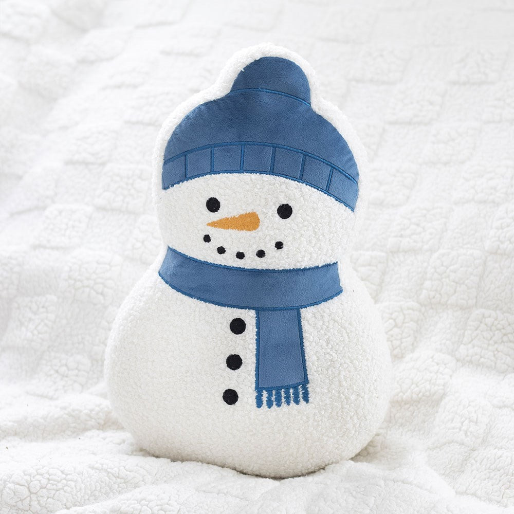 White-Blue - Lifestyle - Something Different Bouclé Snowman Filled Cushion