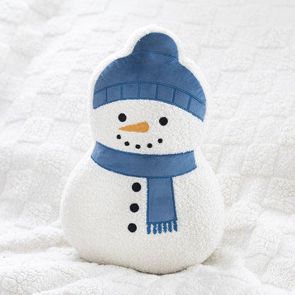 White-Blue - Lifestyle - Something Different Bouclé Snowman Filled Cushion