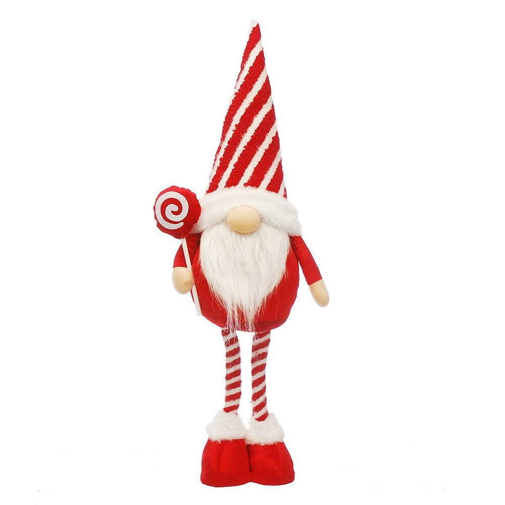 Red-White - Front - Something Different Standing Striped Christmas Gonk