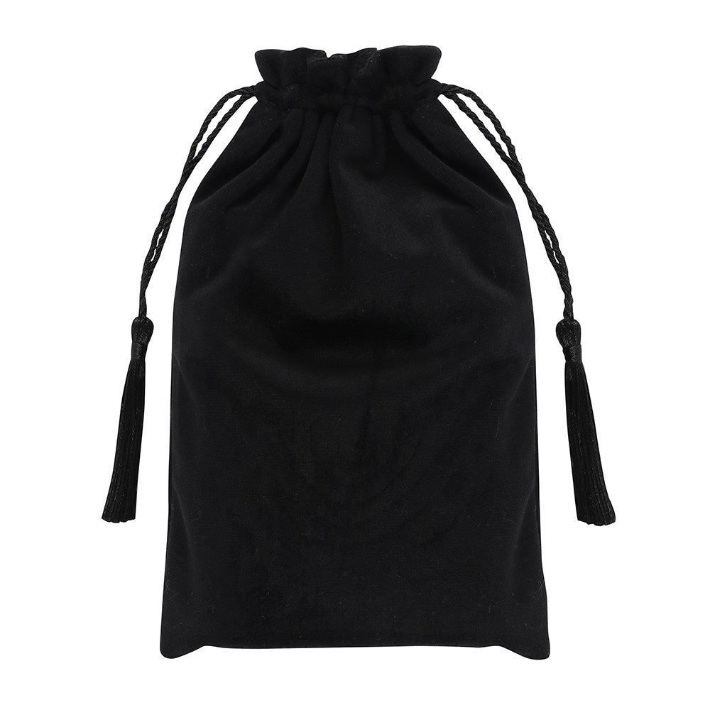 Black - Side - Something Different Moon Drawstring Bag