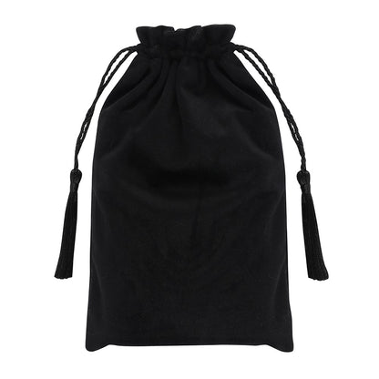 Black - Side - Something Different Moon Drawstring Bag