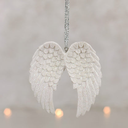 White-Silver - Back - Something Different Angel Wings Hanging Ornament