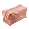 Pink - Side - Something Different Good Vibes Only Velvet Toiletry Bag