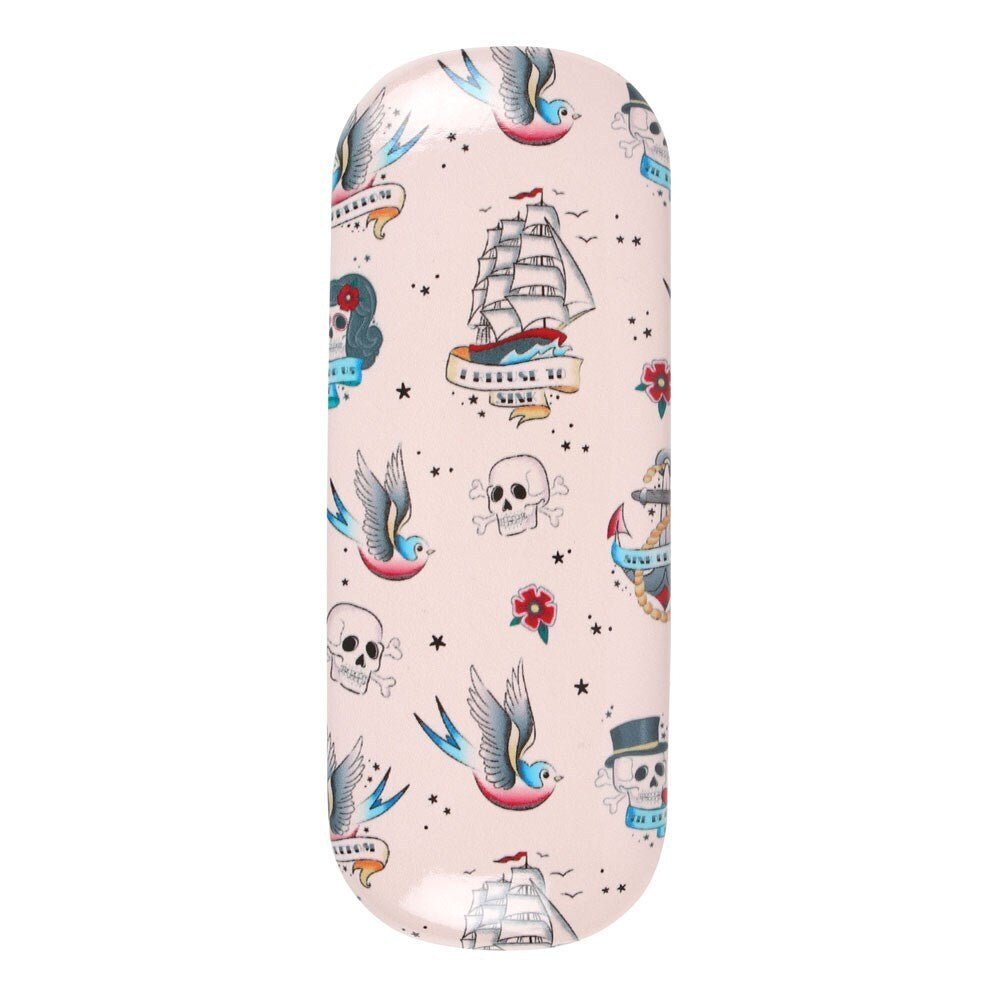 Off White-Black-Red - Front - Something Different Tattoo Glasses Case