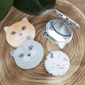 White-Grey-Cream - Back - Something Different Cat Face Compact Mirror (Pack of 12)