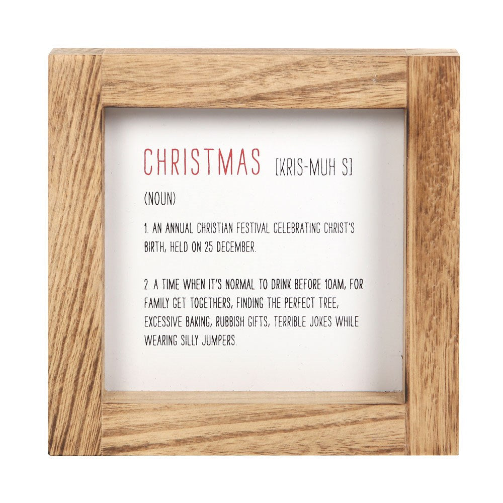 White-Brown - Front - Something Different Definition Wooden Christmas Door Sign