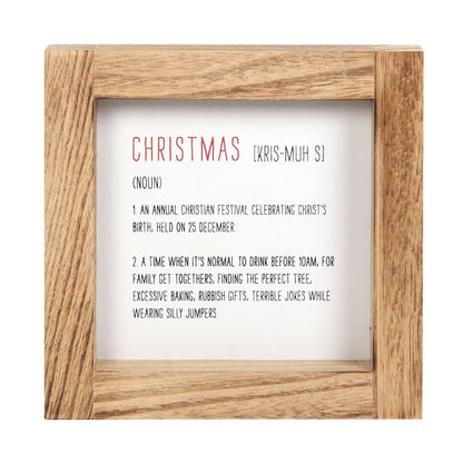 White-Brown - Front - Something Different Definition Wooden Christmas Door Sign