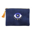 Blue-Gold - Front - Something Different All Seeing Eye Velvet Cosmetic Bag
