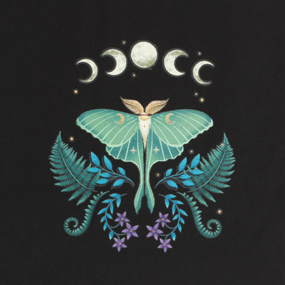 Black-Green-White - Side - Something Different Luna Moth Cotton Tote Bag