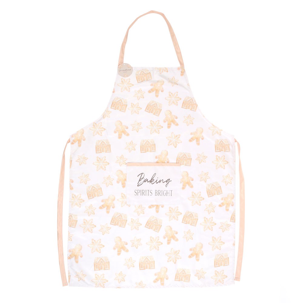 White-Peach - Front - Something Different Bakery Gingerbread Full Apron