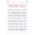 White-Pink-Black - Side - Something Different Christmas Rules Metal Hanging Sign