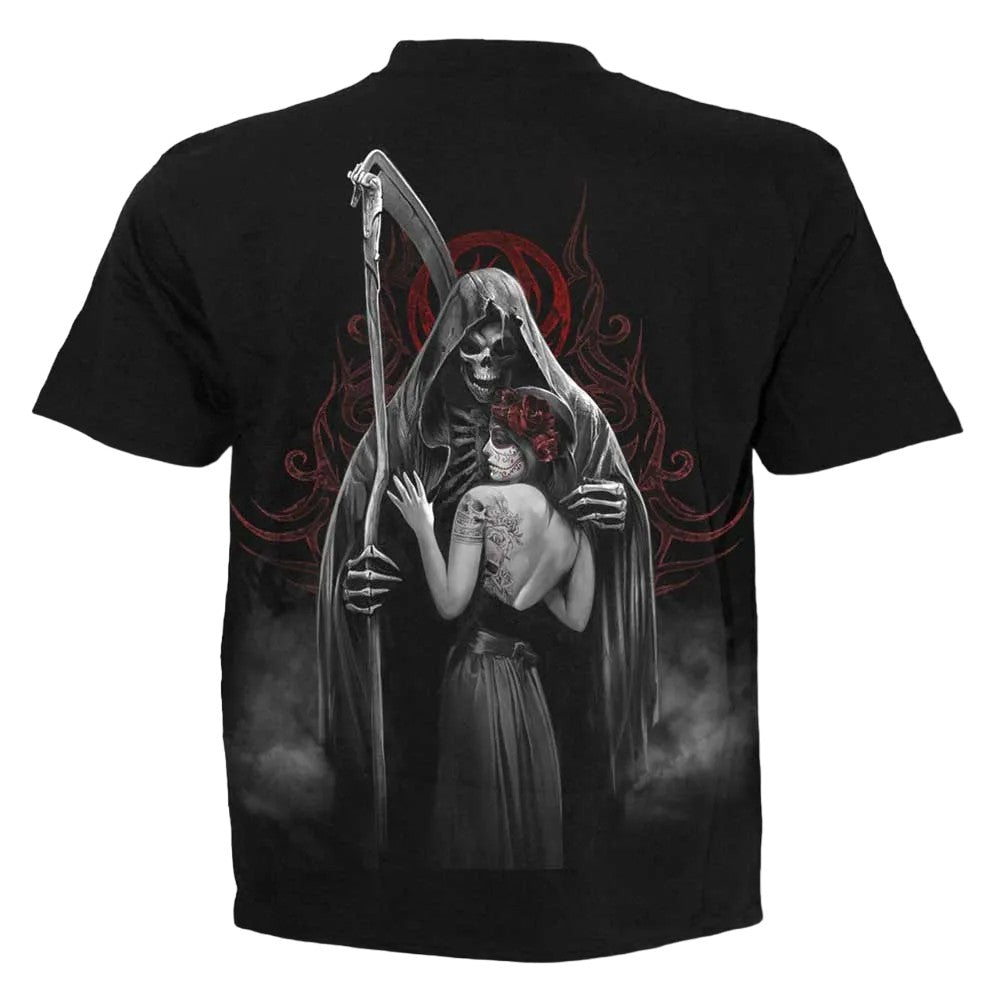 Black-Grey-Red - Back - Spiral Direct Mens Dead Kiss T-Shirt